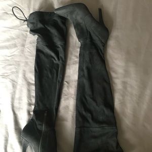 Black suede Aldo knee high boots